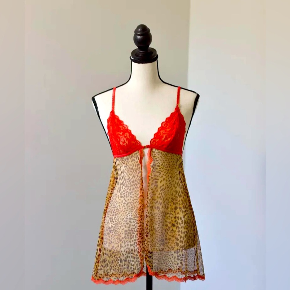 NWT Vintage 2006 Victoria's Secret Very Sexy Collection Red Leopard Lingerie